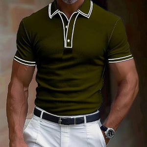 Lässiges Poloshirt für Herren mit Revers und schmaler Passform, kurzärmelig