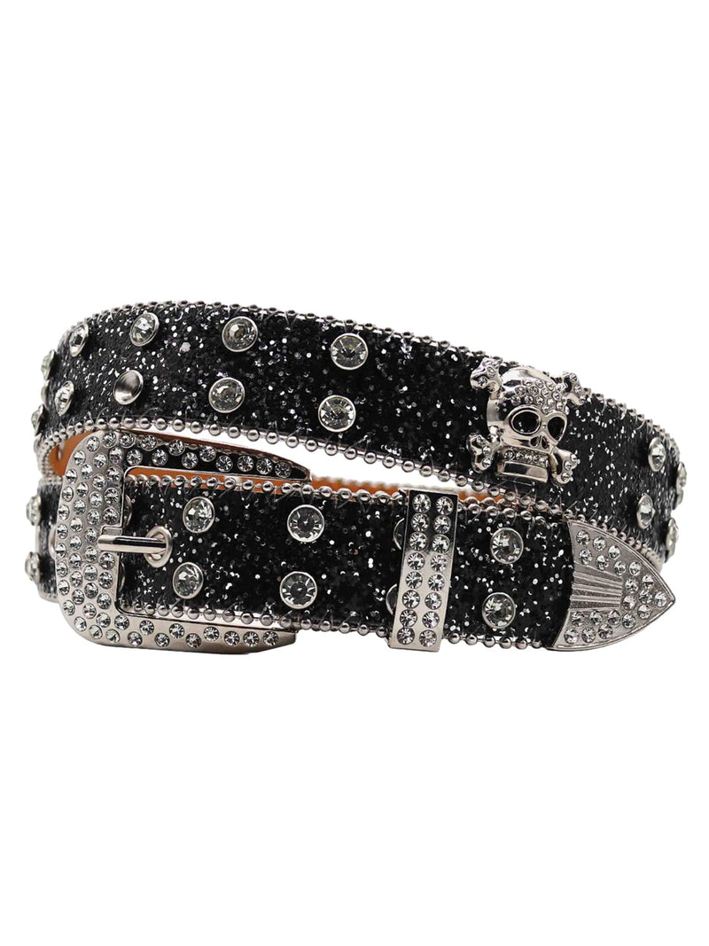 Rhinestone Skull Belt