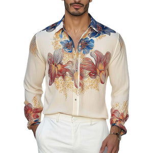 Men's Summer Brightly Printed Casual Skin-Friendly Shirt