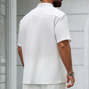 Men's Spring Summer Fashion Casual Cool Short Sleeve Shirt Style Long Set