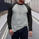 Men's Retro Casual Colorblock Round Neck Long Sleeve T-Shirt