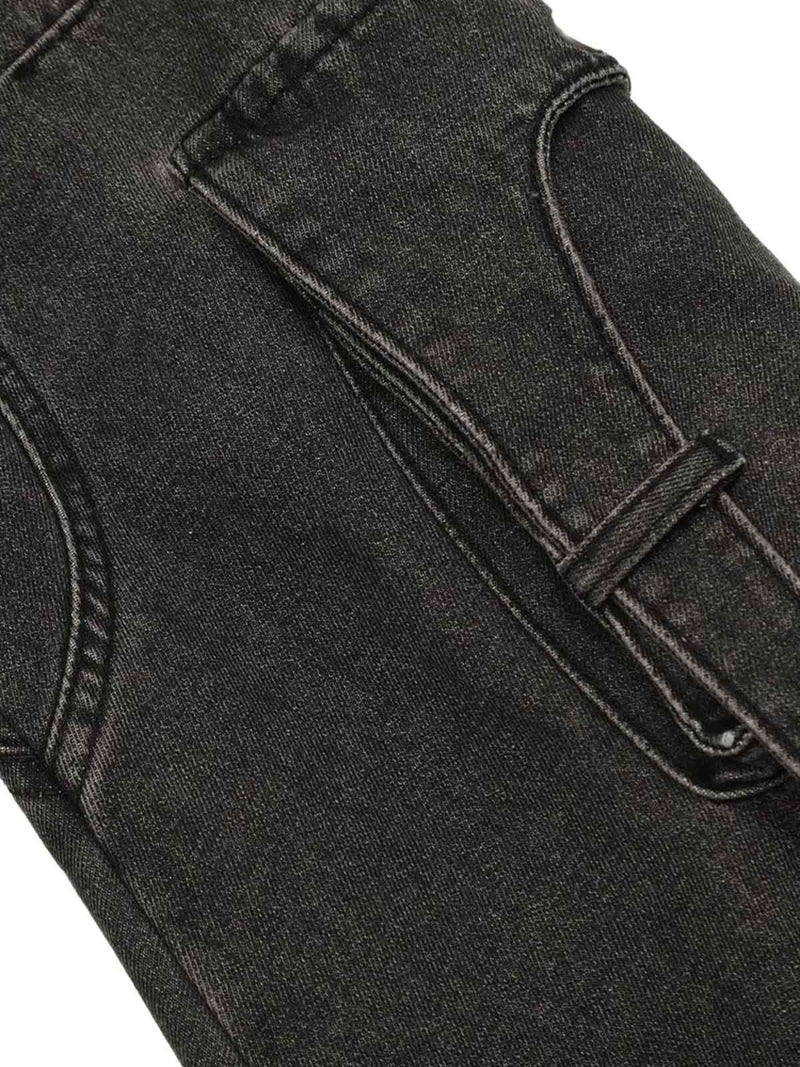 Washed Multi-Pocket Bootcut Jeans