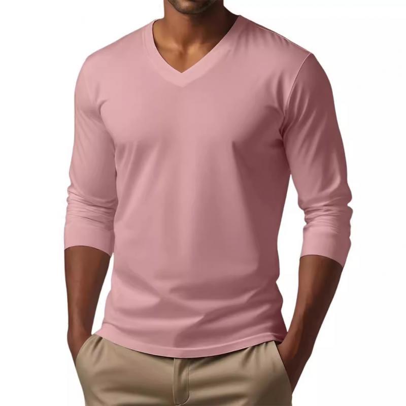 Lässiges Herren-T-Shirt mit V-Ausschnitt und schmaler Passform aus Baumwollmischung