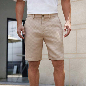 Herren Solid Waffle Plain Casual Shorts