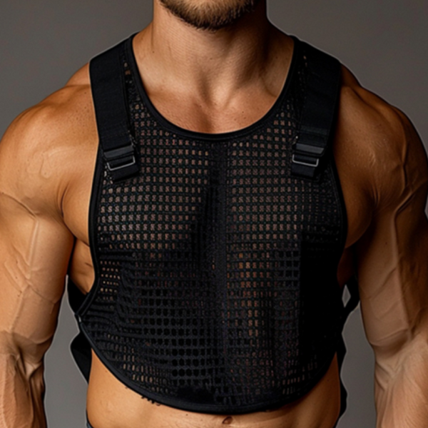 Men's Fashion Casual Personality Sexy Mesh Tank Top