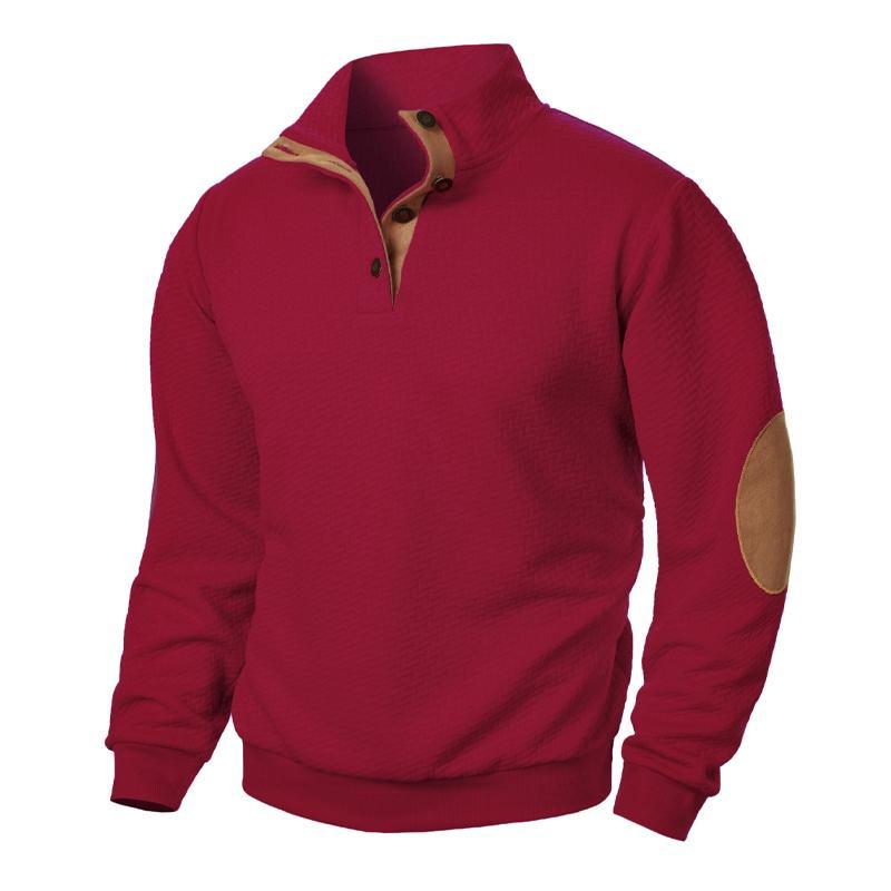 Lässiges Jacquard-Sweatshirt mit Stehkragen und Colorblock für Herren