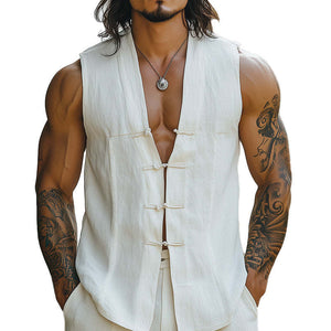 Men's Chinese Style Buttoned Simple Vest