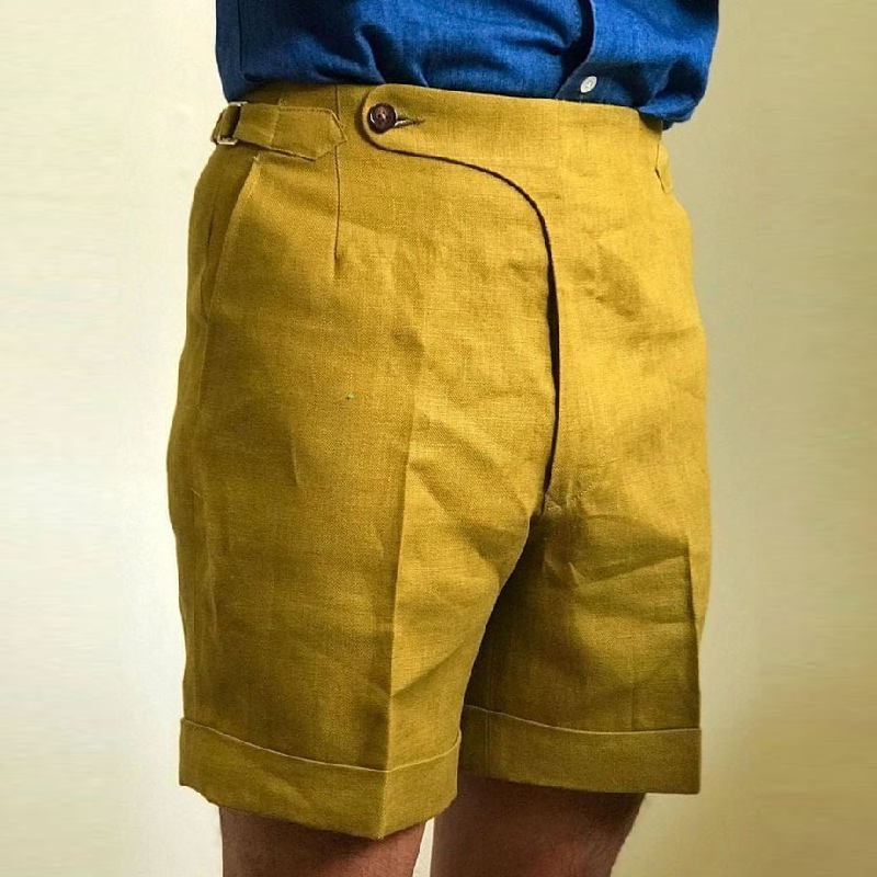 Lässige, bequeme, atmungsaktive Anzugshorts aus Leinenmischung für Herren