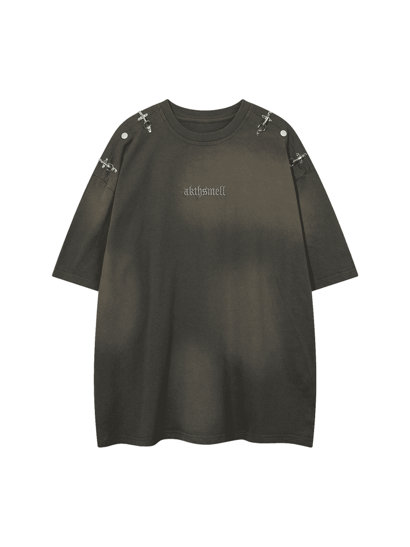 Washed Embroidered Street Rap T-Shirt