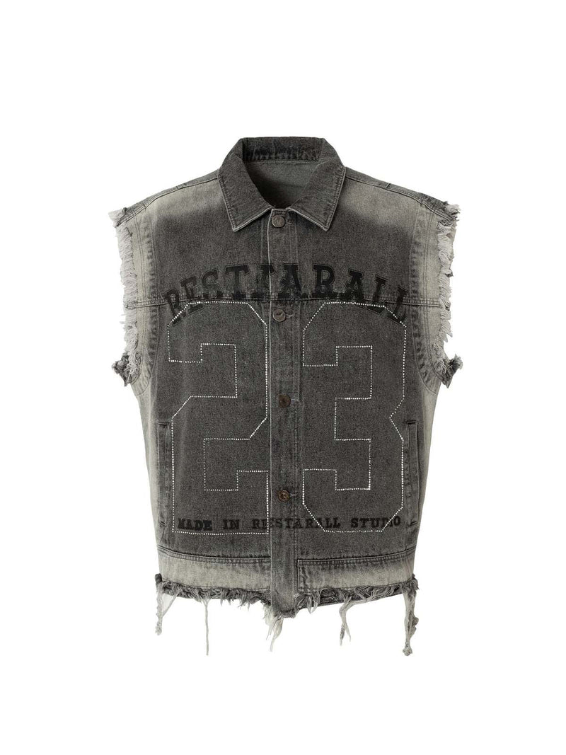 Retro Wasteland Rivet Denim Vest