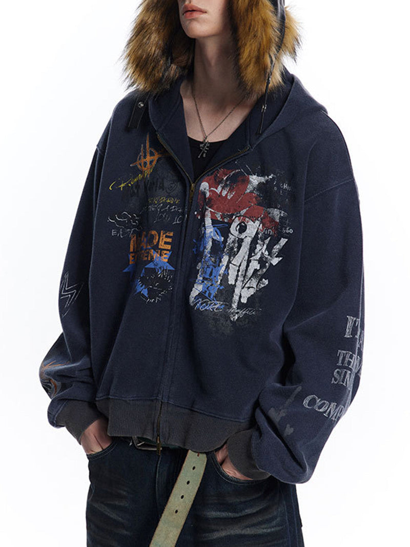 Graffiti Cardigan Hoodie