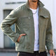 Men's Vintage Green Zipper Denim Jacket