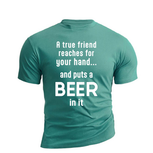TRUE FRIEND BAUMWOLL-GRAFIKT-T-SHIRT