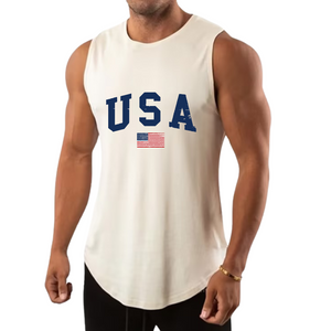 FEUCHTIGKEITSABWEISENDES TANKTOP MIT USA-FLAGGE