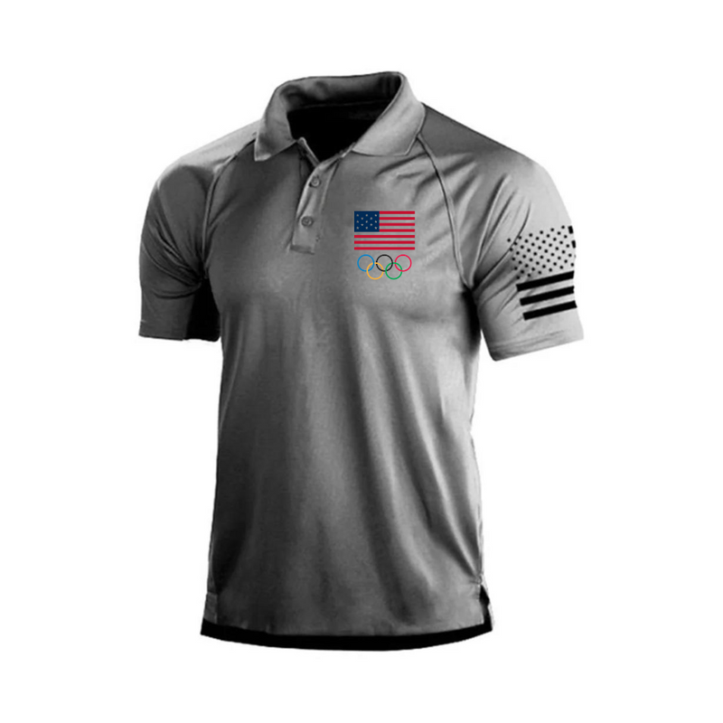 Olympic USA FLAG RAGLAN GRAPHIC POLO SHIRT