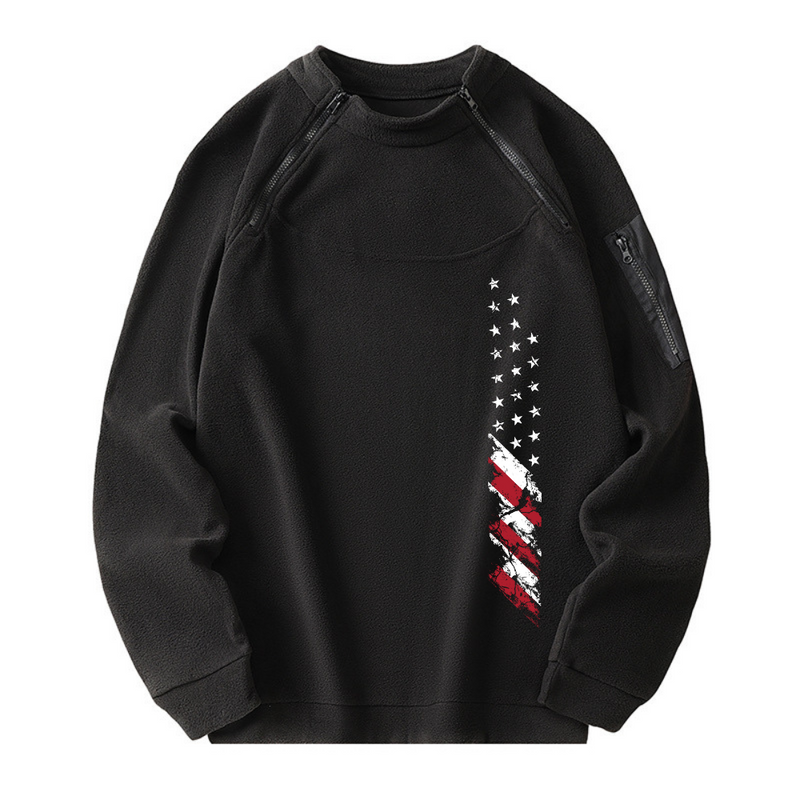 USA FLAG STAND UP COLLAR TACTICAL MEN'S HOODIE