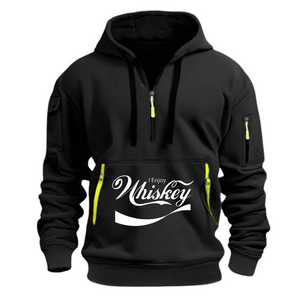 ICH GENIESSE ARMTASCHE REISSVERSCHLUSS-KAPUZENPULLOVER