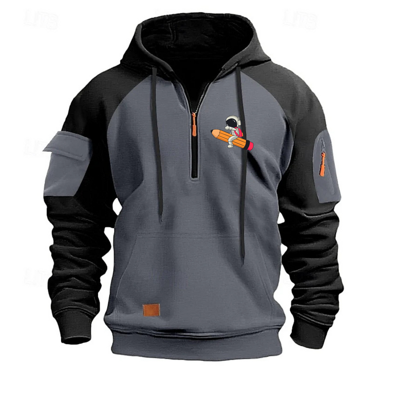 Space Men's Hoodie Quarter Zip Hoodie Tactical Hoodie