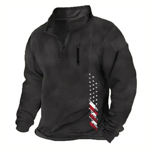 USA FLAGGE LOSE EINFARBIGE OUTDOOR WARME UND ATMUNGSAKTIVE TAKTISCHE HERREN HOODIE SWEATSHIRT