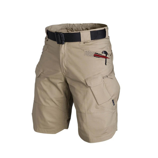 POCKET USA FLAG TACTICAL MULTI POCKETS 11'' INSEAM PERFORMANCE CARGO SHORTS NO BELT