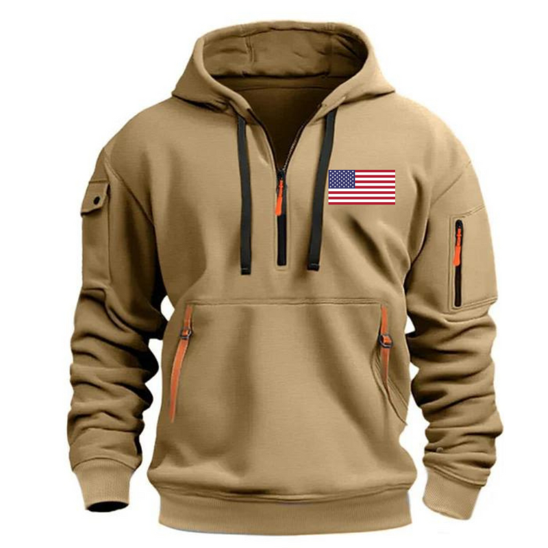 FLAG  ARM POCKET ZIPPER HOODIE