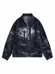 Cross Jacquard Zip Up Denim Jacket