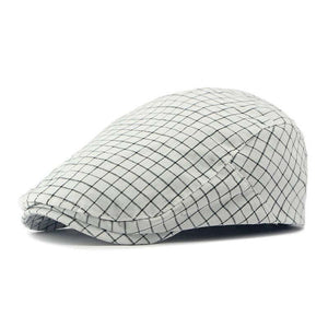 Men's Vintage Plaid Cotton Peaked Cap