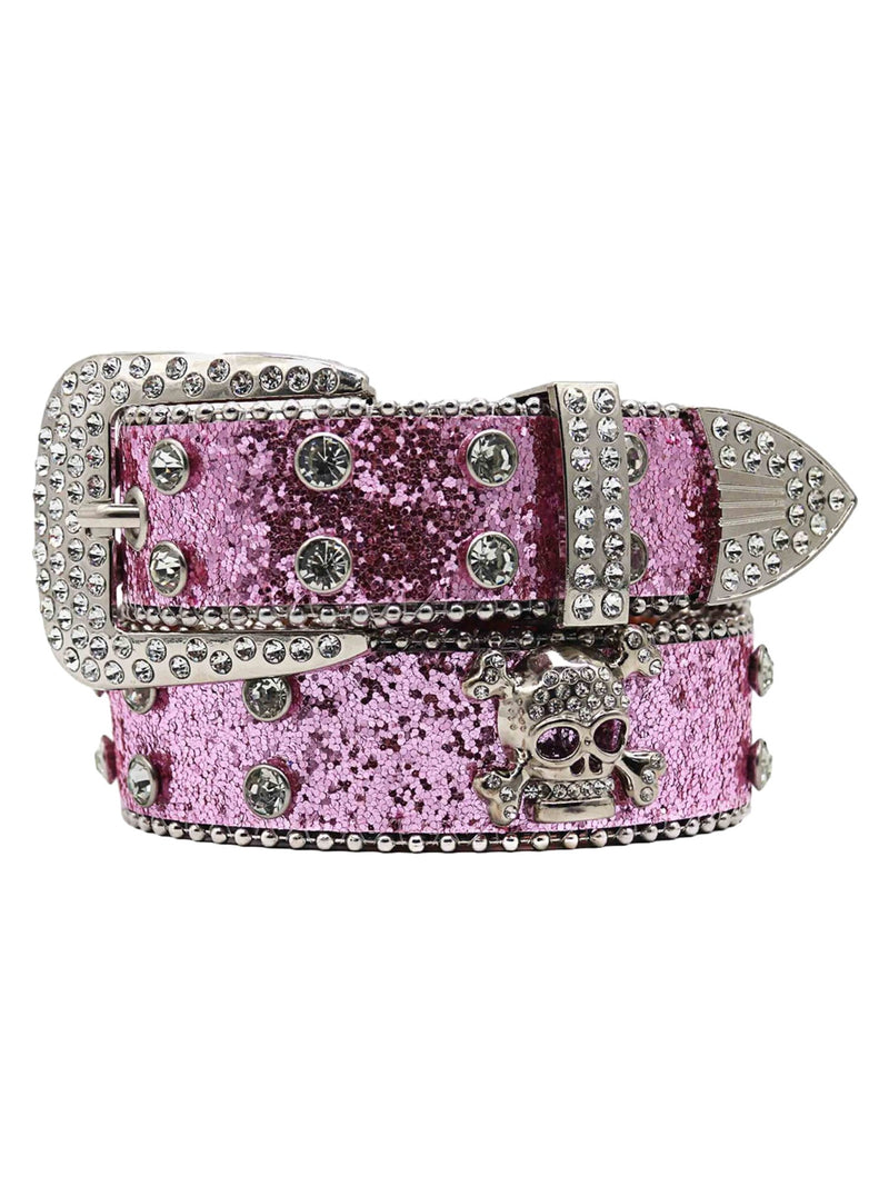 Rhinestone Skull Belt