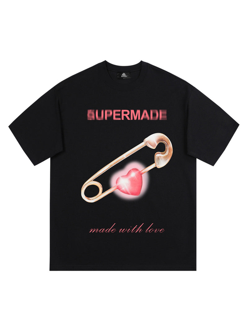 Street Paperclip Heart Hip Hop T-shirt