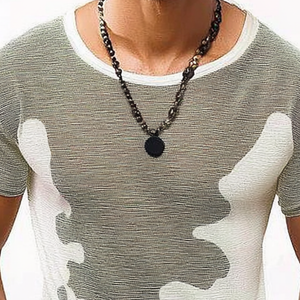 Men's Casual Contrast Color Round Neck Slim Fit Knitted Short Sleeve Sweater T-Shirt