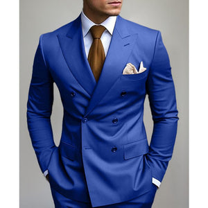 Einfarbiger zweireihiger Herrenblazer