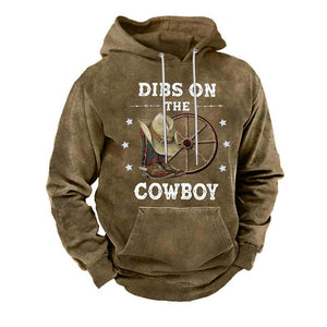 Men's Vintage Print Zip-Up Hoodie