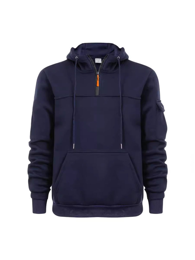 MEN'S HOODIE HOODED SWEATSHIRT ZIPPER ARM POCKET PULLOVER MEN'S SPORTS AND CASUAL JACKET