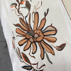 Men's American Western Cowboy Style Suede Embroidered Deep V Neck Tank Top