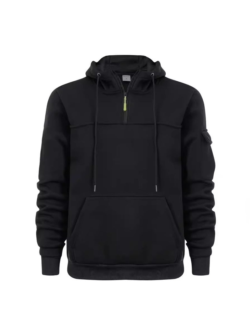 MEN'S HOODIE HOODED SWEATSHIRT ZIPPER ARM POCKET PULLOVER MEN'S SPORTS AND CASUAL JACKET