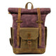 Men's Vintage Contrast Waterproof Canvas Multi-Pocket Backpack