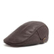 Herren Vintage Casual Leder Baskenmütze