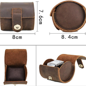 Men's Classic Vintage Portable Cowhide Watch Storage Bag