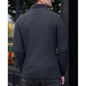 Lässiger Jacquard-Strickpullover mit Revers für Herren