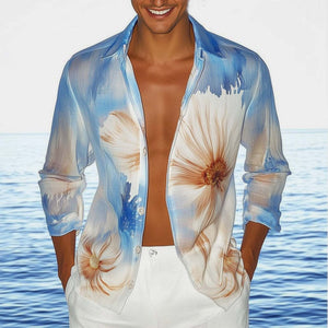 Men's Summer Lightweight And Comfortable Printed Long Sleeve Shirt