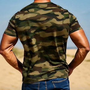 Men's Army Green Camouflage Short Sleeve T-Shirt
