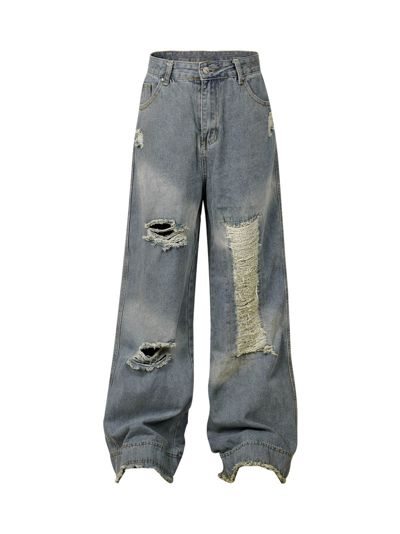 Washed Ripped Baggy Jeans