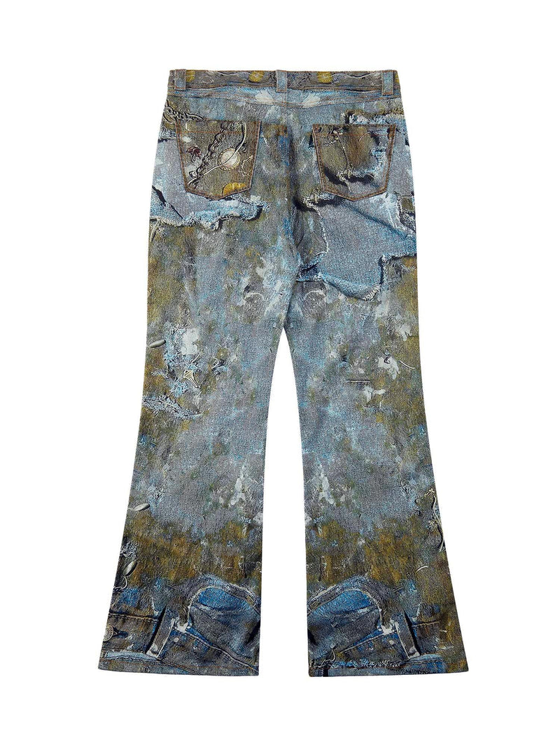 Graffiti BORO Destruction Chain Jeans