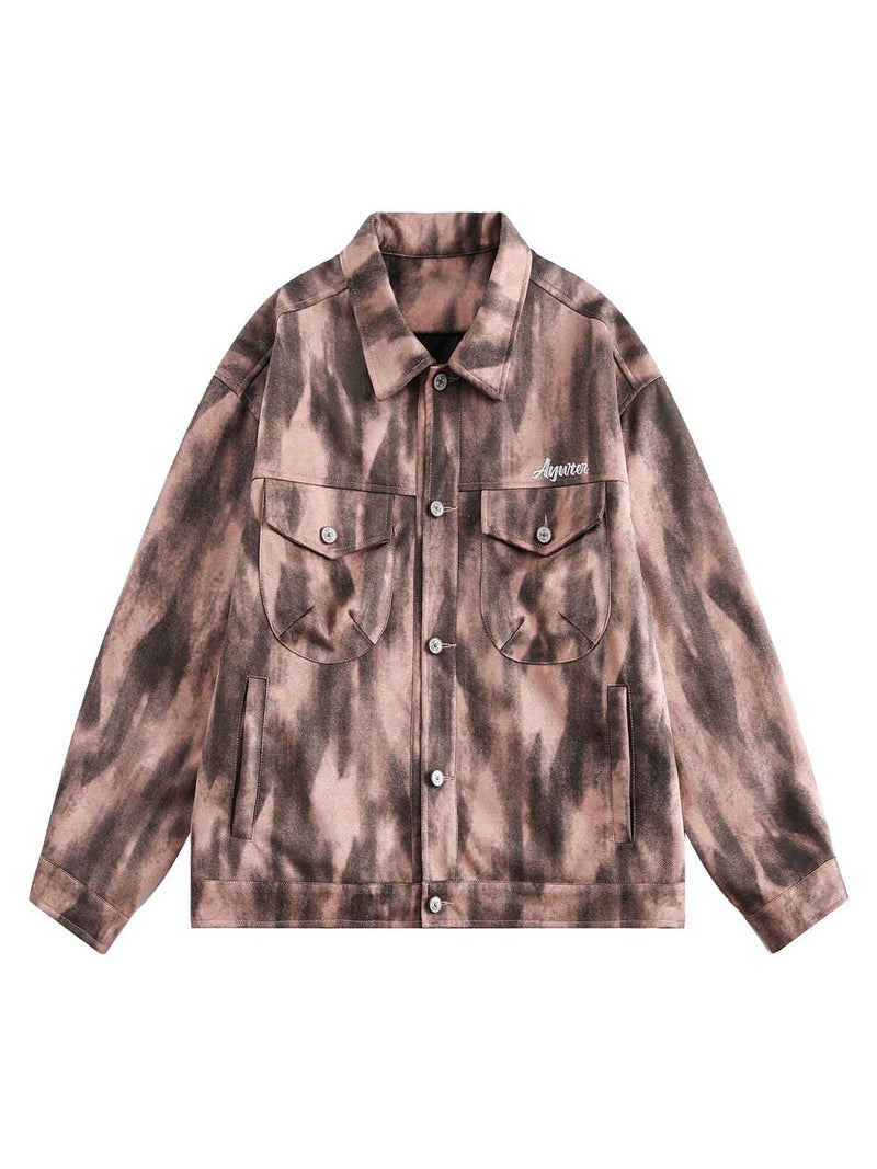 Dark Graffiti Suede Utility Jacket