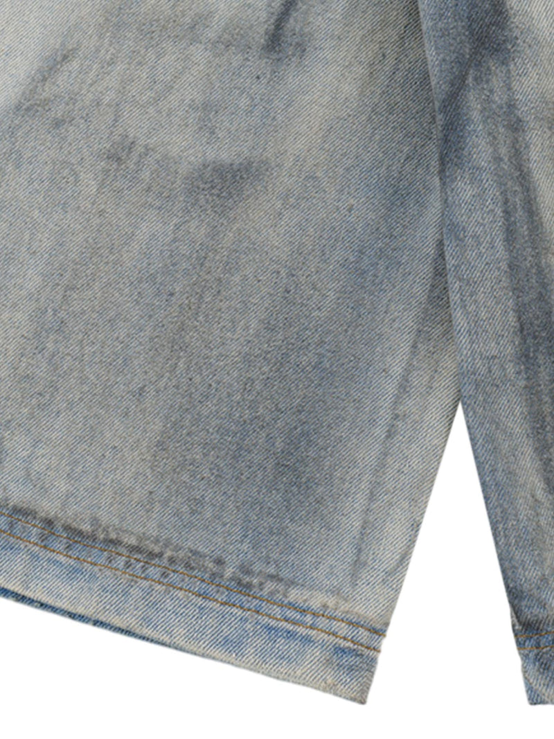 Punk High Street Dirty Ripped Denim Jorts