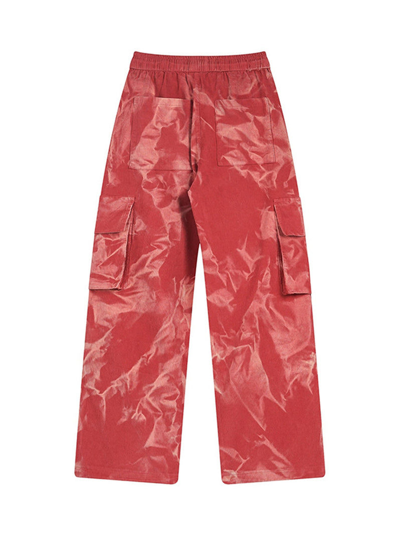 Tie-Dye Corduroy Multi-Pocket Pants