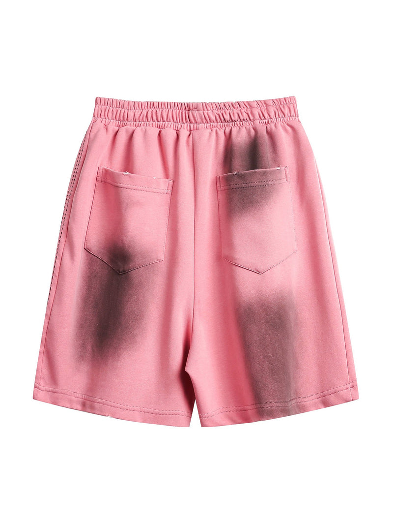 American Retro Spray Paint Casual Shorts