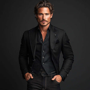 Einfarbiger Casual Business Blazer für Herren 