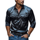 Herrenmode Frühling Sommer Retro Casual Satin Langarmhemd