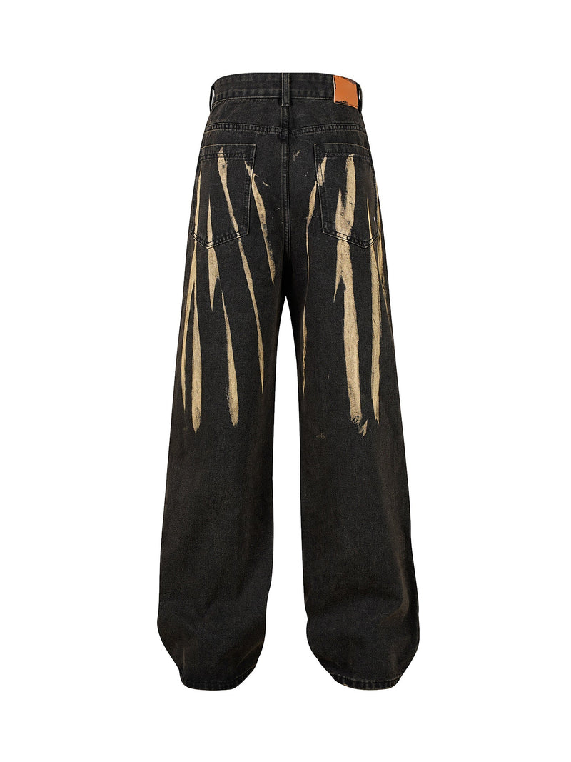 High Street Hip Hop Hand-painted Spray-painted Jeans